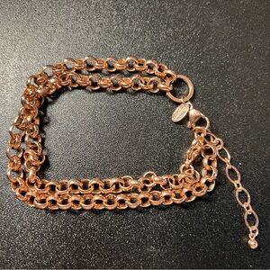 Origami Owl Double Chain Link 9"  Copper Rose Tone 9" Bracelet